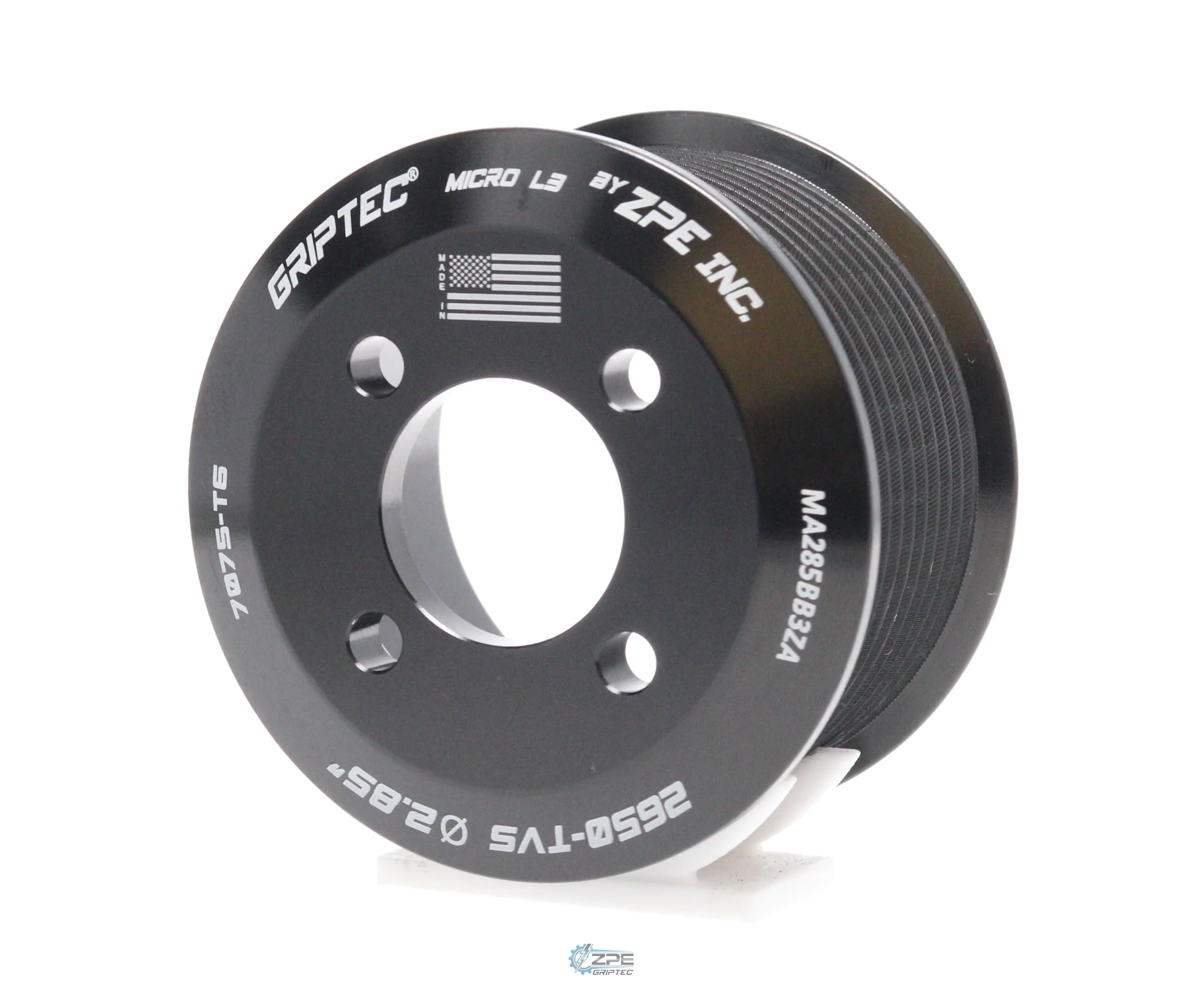 2.85" 10 Rib ZPE GripTec® 2pc Magnuson LSA/LT4 2650 TVS L3 Black Pulley Only